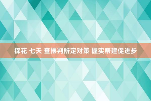 探花 七天 查摆判辨定对策 握实帮建促进步