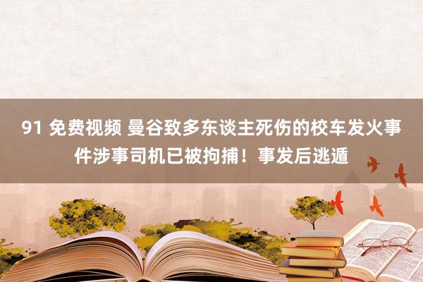 91 免费视频 曼谷致多东谈主死伤的校车发火事件涉事司机已被拘捕！事发后逃遁