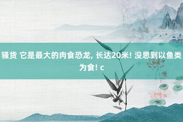 骚货 它是最大的肉食恐龙, 长达20米! 没思到以鱼类为食! c