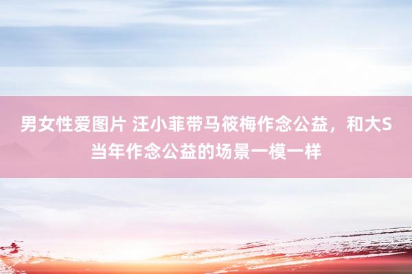 男女性爱图片 汪小菲带马筱梅作念公益，和大S当年作念公益的场景一模一样