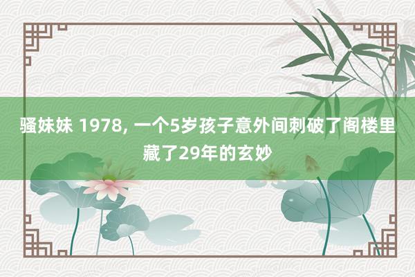 骚妹妹 1978, 一个5岁孩子意外间刺破了阁楼里藏了29年的玄妙