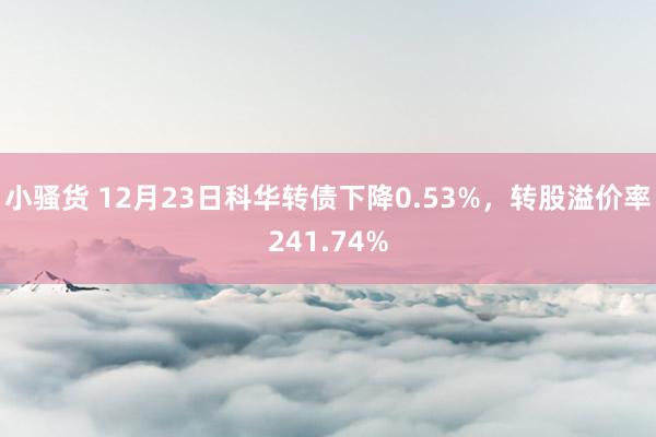 小骚货 12月23日科华转债下降0.53%，转股溢价率241.74%