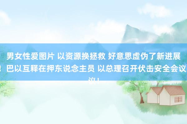 男女性爱图片 以资源换拯救 好意思虚伪了新进展！巴以互释在押东说念主员 以总理召开伏击安全会议！