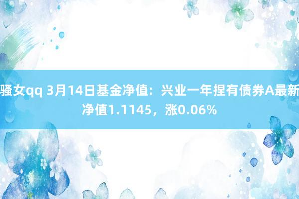 骚女qq 3月14日基金净值：兴业一年捏有债券A最新净值1.1145，涨0.06%