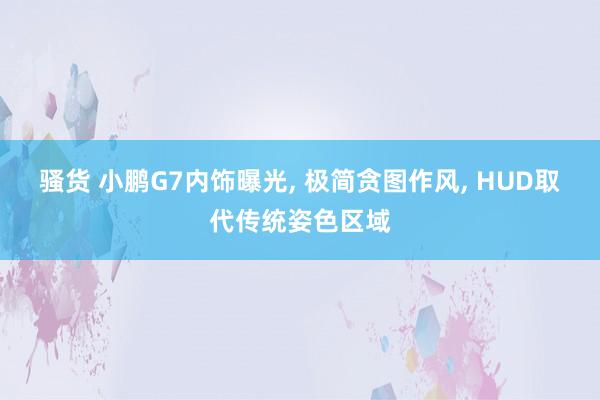 骚货 小鹏G7内饰曝光, 极简贪图作风, HUD取代传统姿色区域