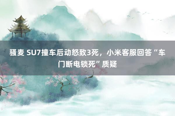 骚麦 SU7撞车后动怒致3死，小米客服回答“车门断电锁死”质疑