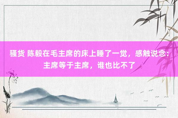 骚货 陈毅在毛主席的床上睡了一觉，感触说念：主席等于主席，谁也比不了