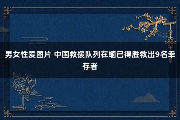 男女性爱图片 中国救援队列在缅已得胜救出9名幸存者