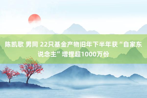 陈凯歌 男同 22只基金产物旧年下半年获“自家东说念主”增捏超1000万份