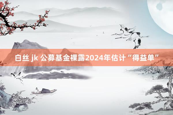 白丝 jk 公募基金裸露2024年估计“得益单”
