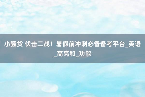 小骚货 伏击二战！暑假前冲刺必备备考平台_英语_高亮和_功能