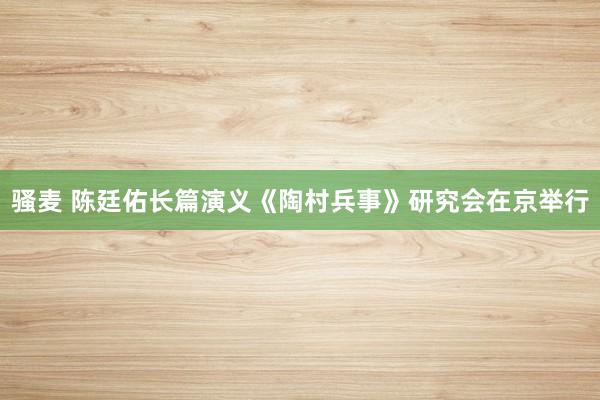 骚麦 陈廷佑长篇演义《陶村兵事》研究会在京举行