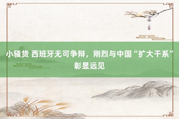 小骚货 西班牙无可争辩，刚烈与中国“扩大干系”彰显远见