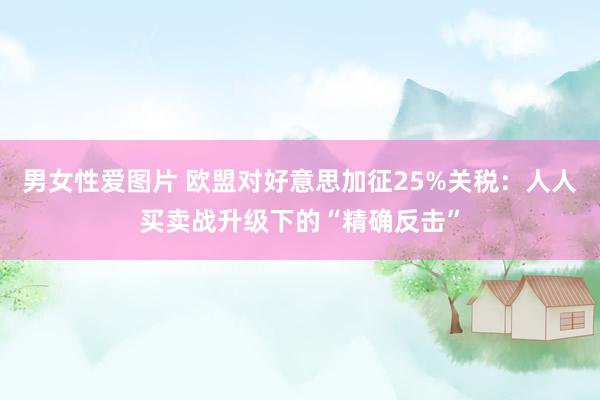 男女性爱图片 欧盟对好意思加征25%关税：人人买卖战升级下的“精确反击”