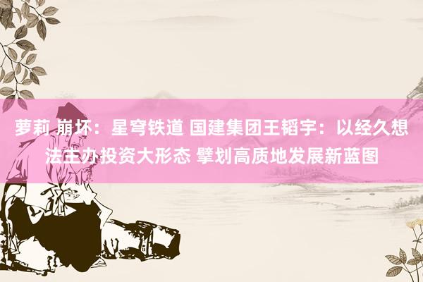 萝莉 崩坏：星穹铁道 国建集团王韬宇：以经久想法主办投资大形态 擘划高质地发展新蓝图