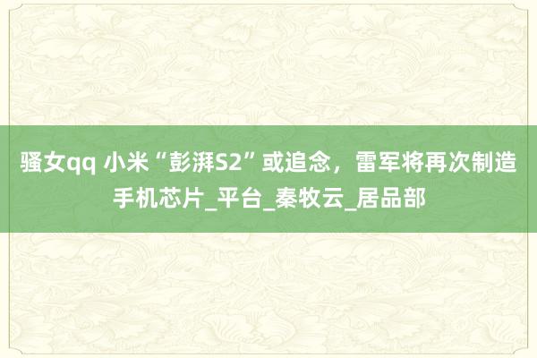 骚女qq 小米“彭湃S2”或追念，雷军将再次制造手机芯片_平台_秦牧云_居品部