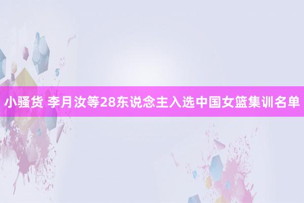 小骚货 李月汝等28东说念主入选中国女篮集训名单