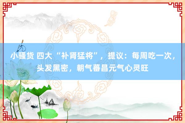 小骚货 四大 “补肾猛将”，提议：每周吃一次，头发黑密，朝气蕃昌元气心灵旺