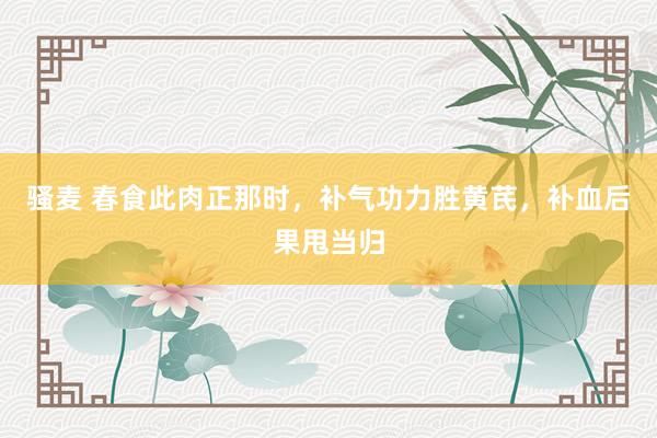 骚麦 春食此肉正那时，补气功力胜黄芪，补血后果甩当归