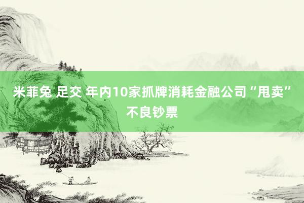 米菲兔 足交 年内10家抓牌消耗金融公司“甩卖”不良钞票