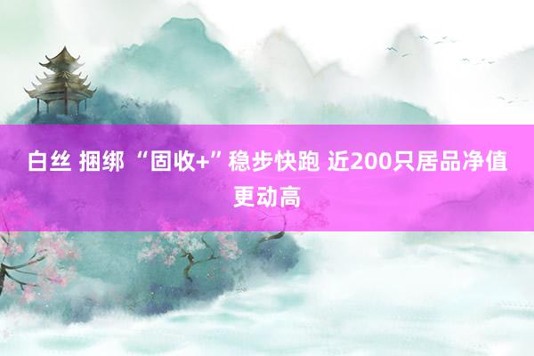 白丝 捆绑 “固收+”稳步快跑 近200只居品净值更动高