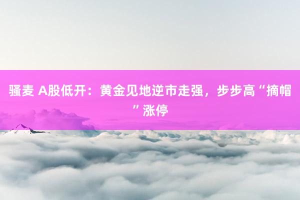 骚麦 A股低开：黄金见地逆市走强，步步高“摘帽”涨停