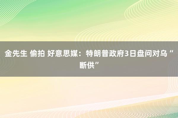 金先生 偷拍 好意思媒：特朗普政府3日盘问对乌“断供”