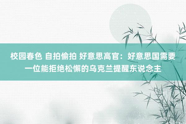 校园春色 自拍偷拍 好意思高官：好意思国需要一位能拒绝松懈的乌克兰提醒东说念主