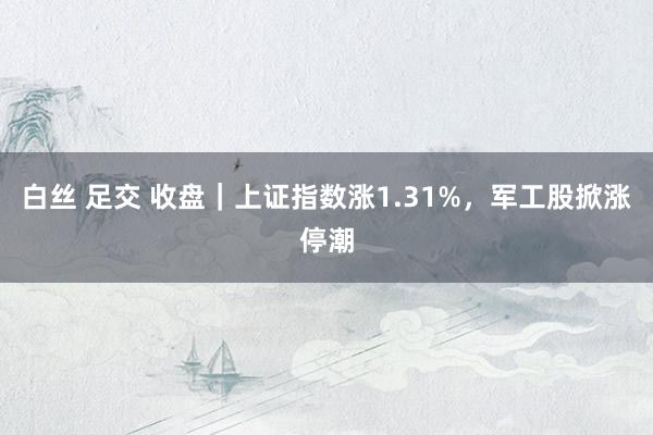 白丝 足交 收盘｜上证指数涨1.31%，军工股掀涨停潮
