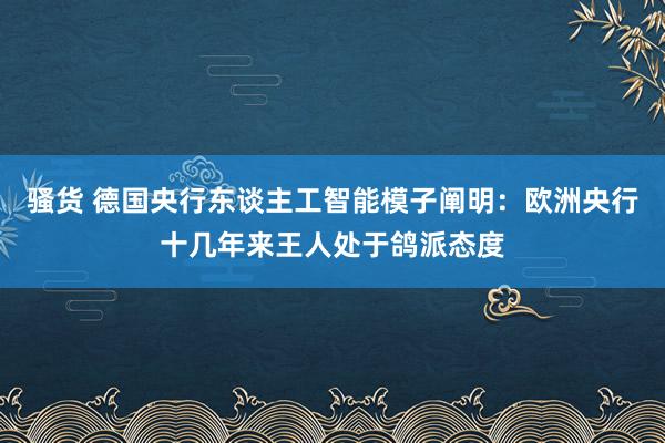 骚货 德国央行东谈主工智能模子阐明：欧洲央行十几年来王人处于鸽派态度