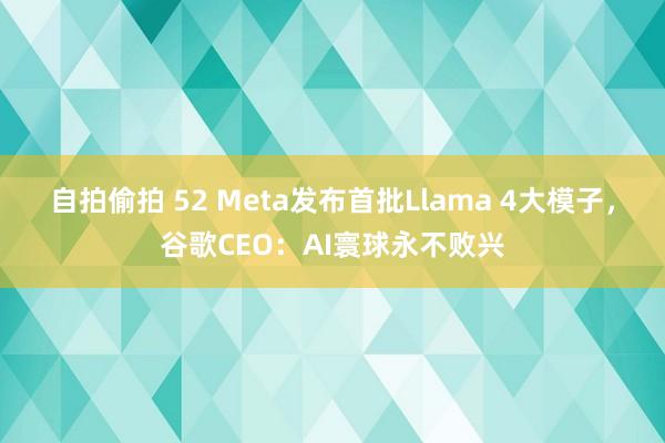 自拍偷拍 52 Meta发布首批Llama 4大模子，谷歌CEO：AI寰球永不败兴
