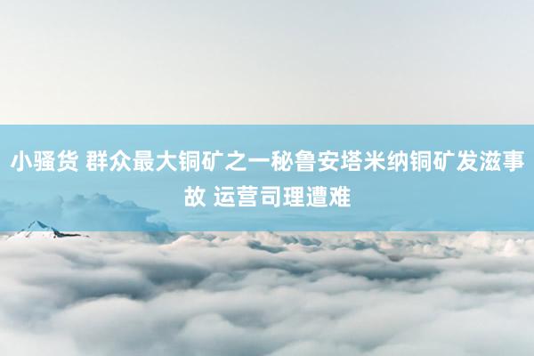 小骚货 群众最大铜矿之一秘鲁安塔米纳铜矿发滋事故 运营司理遭难
