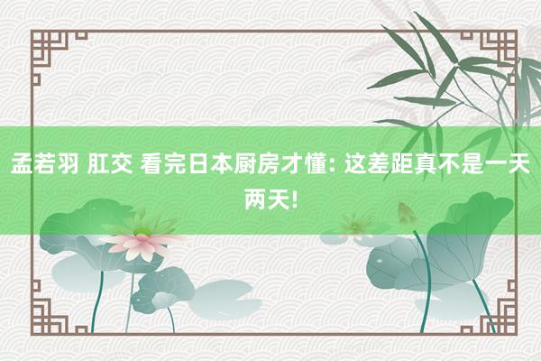孟若羽 肛交 看完日本厨房才懂: 这差距真不是一天两天!