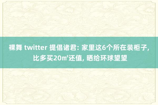 裸舞 twitter 提倡诸君: 家里这6个所在装柜子, 比多买20㎡还值, 晒给环球望望
