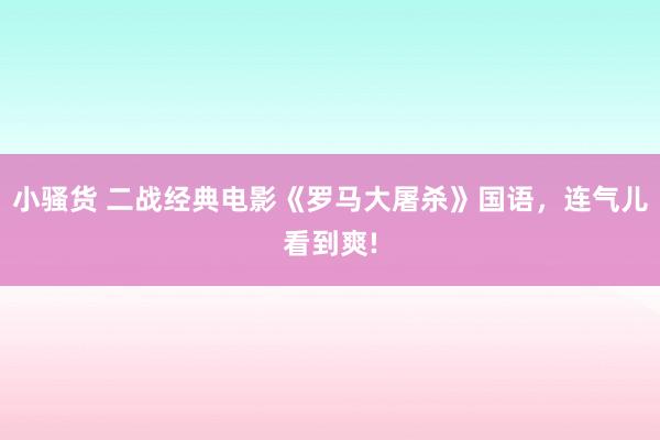 小骚货 二战经典电影《罗马大屠杀》国语，连气儿看到爽!